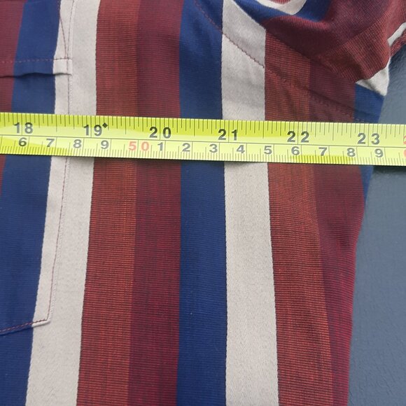 PRIVATE STOCK by HATHAWAY SZ L Striped Long Sleeve Button Up Men's Shirt - Picture 11 of 15